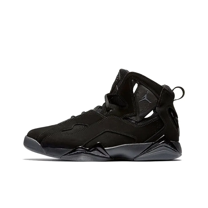 Jordan Air JORDAN 7 True Flight Износостойкий Дышащий Высокий Топ Детские Баскетбольные Кроссовки Черный