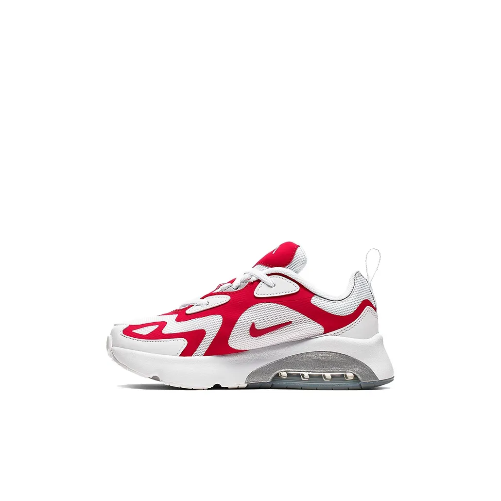 Nike Air Max 200 Kids Lifestyle Shoes White Red Children Aged 3 7 Years Old