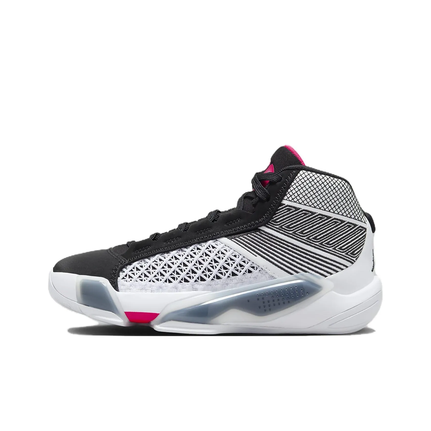 Jordan Air Rings jordan 38 Low GS Cushioning, Wear Resistant Mid Top Children's Basketball Shoes Black White Red Teenagers