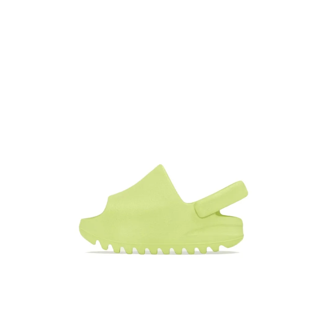 Adidas Originals Yeezy Slide Светящийся Зеленый Дышащий Низкий Топ Обувь для малышей Яблочно-Зеленый Малыш