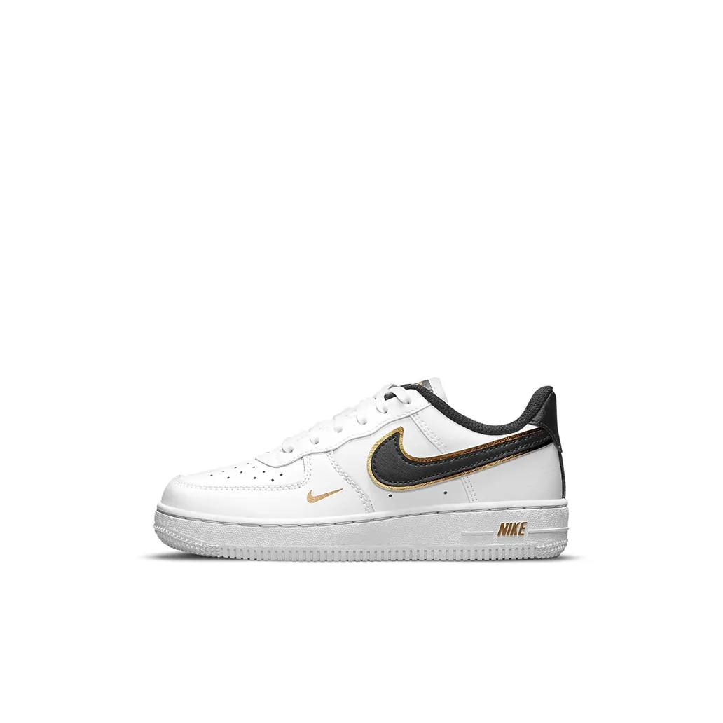 Nike Air FORCE 1 LV8 Low Топ Детские Скейтбординги Белый черный золотой Дети 3-7 лет
