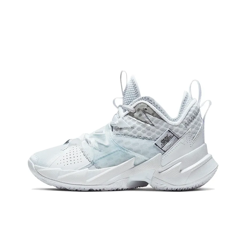 Джордан Why Not Zer0,3 GS Russell Westbrook 3 Устойчивый к истиранию MID Топ Детские Баскетбольные кроссовки Белый