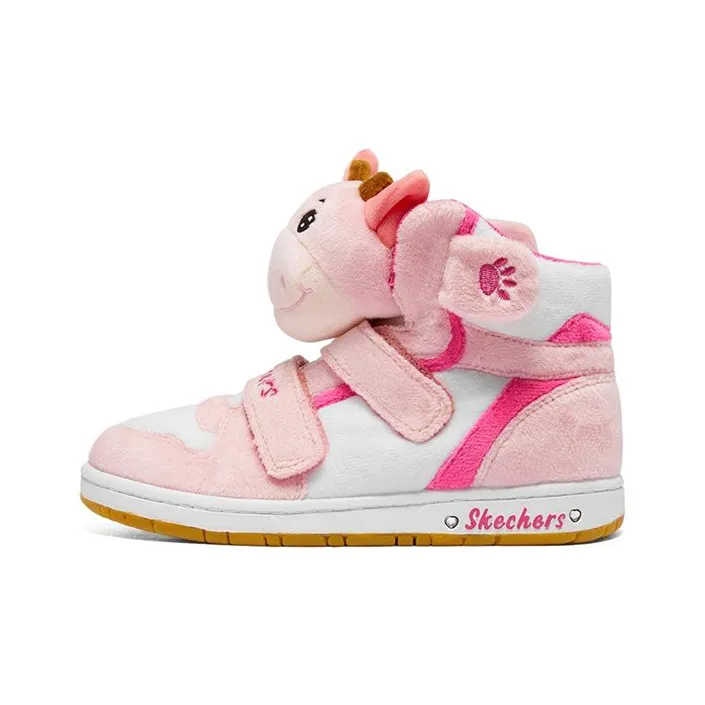 Skechers Sugarcanes High Top Kids' Skateboarding Shoes White Pink Teenagers