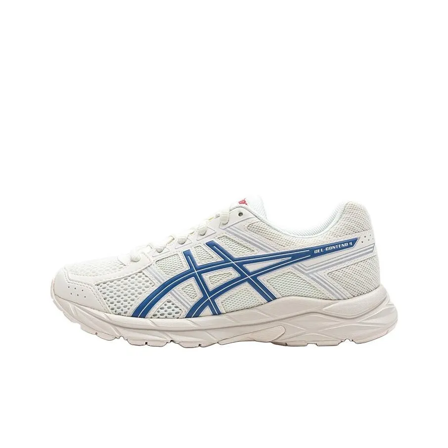 Asics Gel Contend 4 Cushioning And Breathable Low Top Kids' Running Shoes White Blue