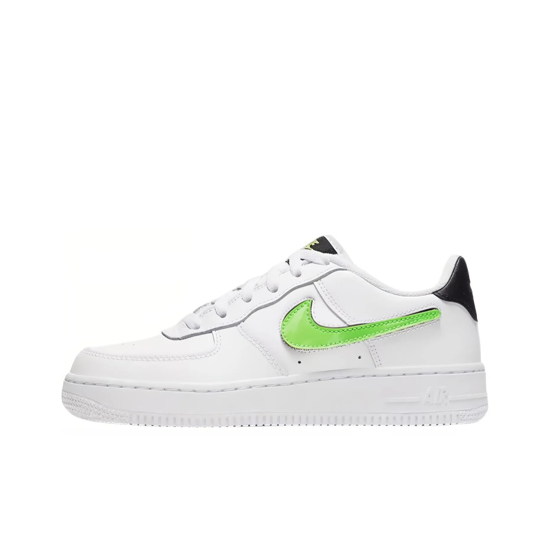 Nike Air Force 1 Low Removable Swoosh White Green Strike GS