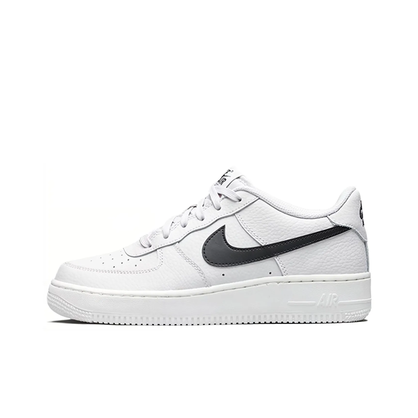 Nike Air Force 1 Slip Resistant Lightweight Cushioning Low Top Kids' Skateboarding Shoes Black Gray Teenagers