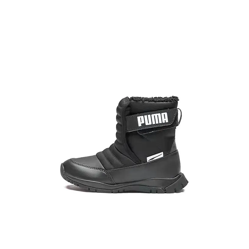 PUMA Nieve Wtr AC противоскользящая амортизирующая обувь для малышей устойчивая к истиранию термическая высокая обувь для малышей черная для новорожденных и малышей