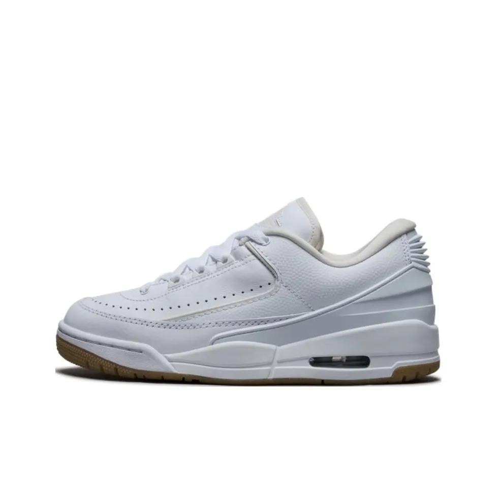 Jordan AIR Jordan 2/3 Vintage Basketball Shoes Unisex Low Top White/Phantom Gray White/Eraser Light Umber