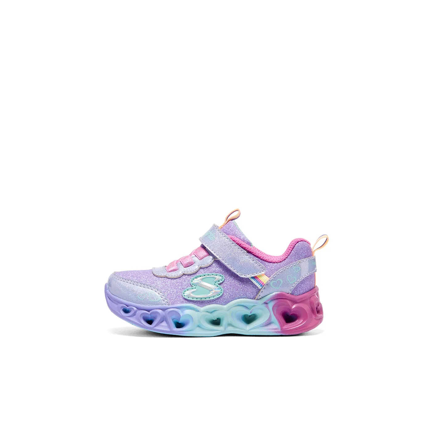 Skechers Heart Lights Anti KICK Амортизация Низкий Топ Обувь для Младенцев и Малышей Многоцветный Фиолетовый Infant And Toddler