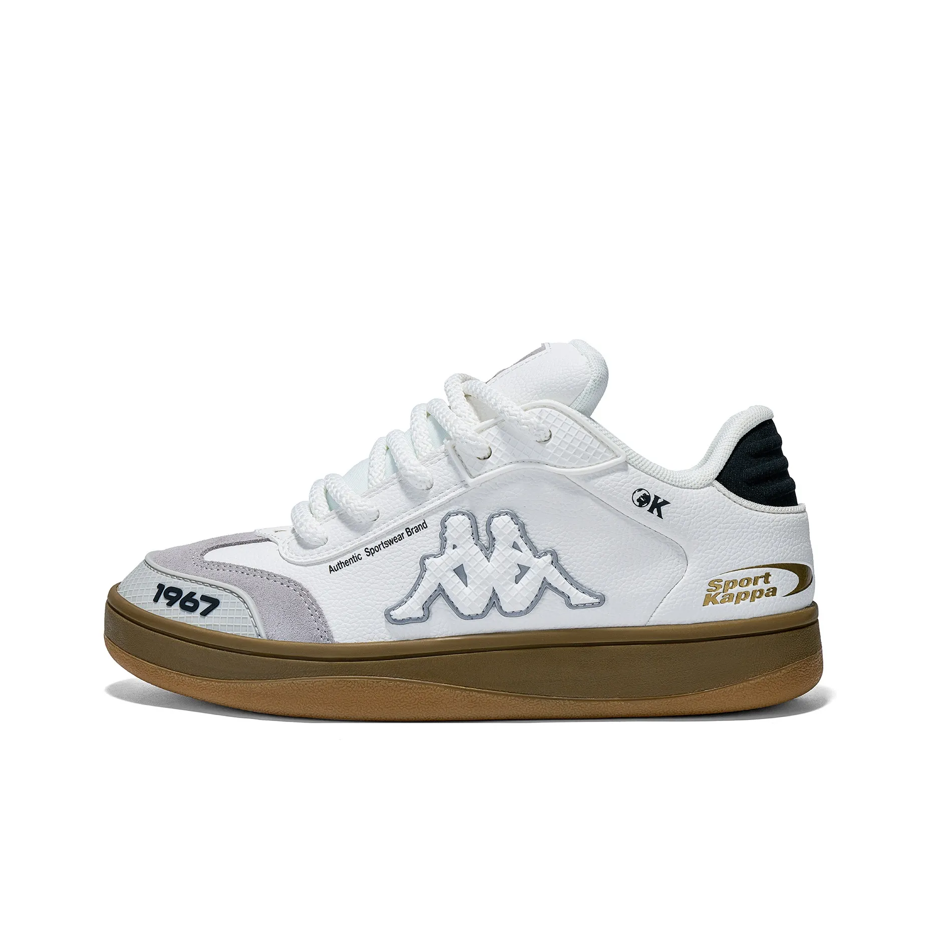Kappa Anti Slip Wear Resistant Low Top Skateboard Shoes Unisex Classic White