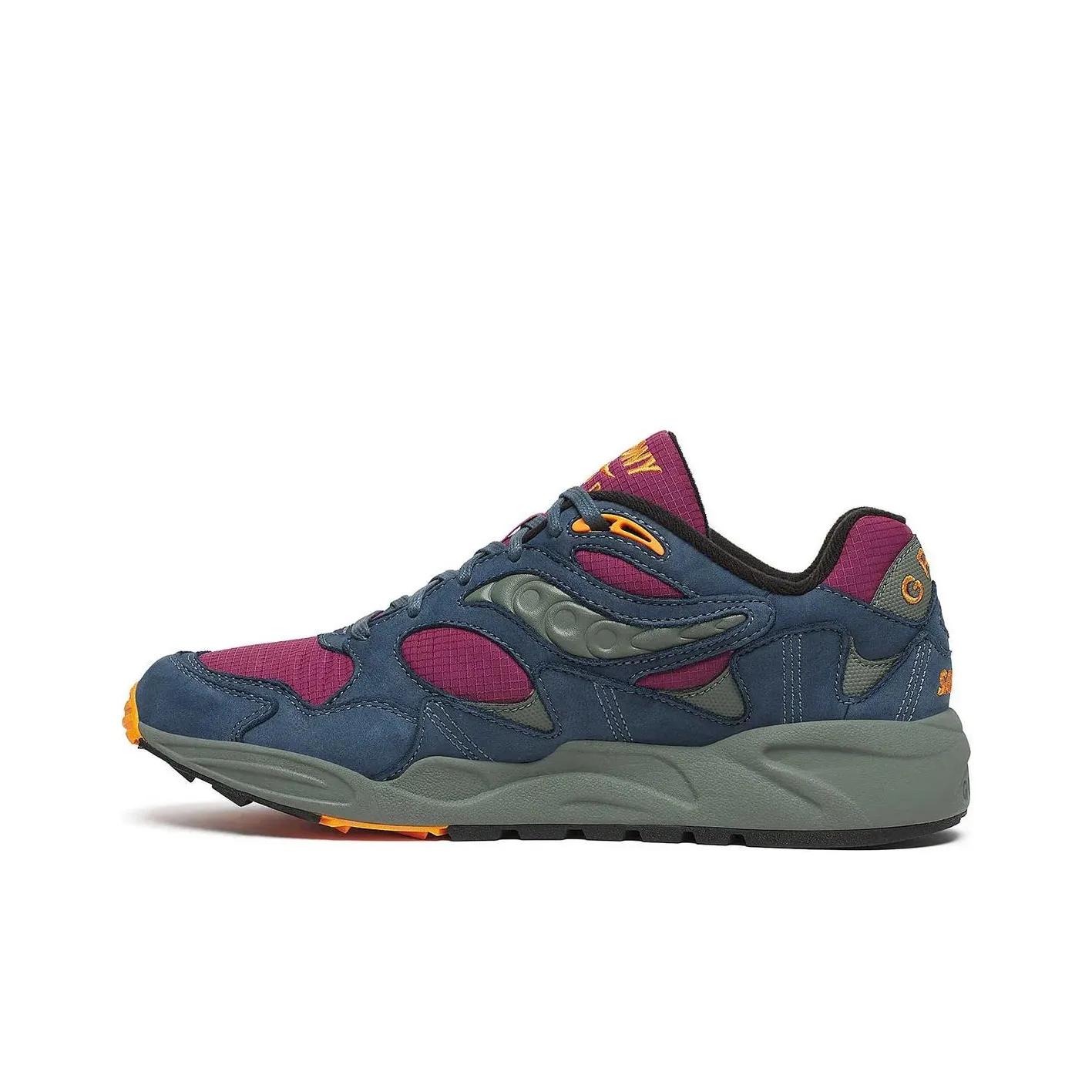 Saucony Grid Shadow 2 Anti Slip Wear Resistant Low Top Running Shoes Unisex Purple Gray