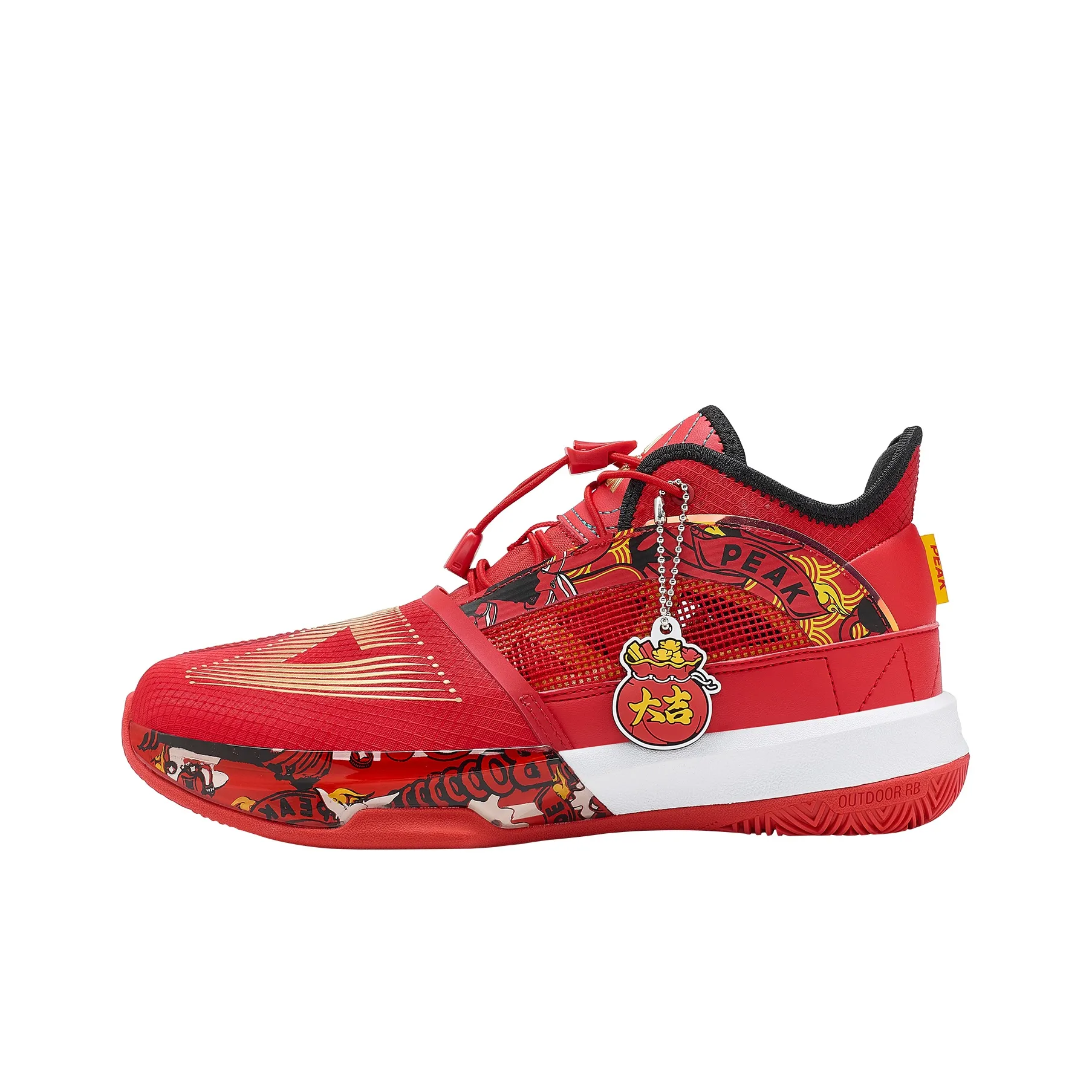 PEAK State Extremely Large Triangle 1,0 Противоскользящий Устойчивый к истиранию MID Баскетбольные кроссовки Красный