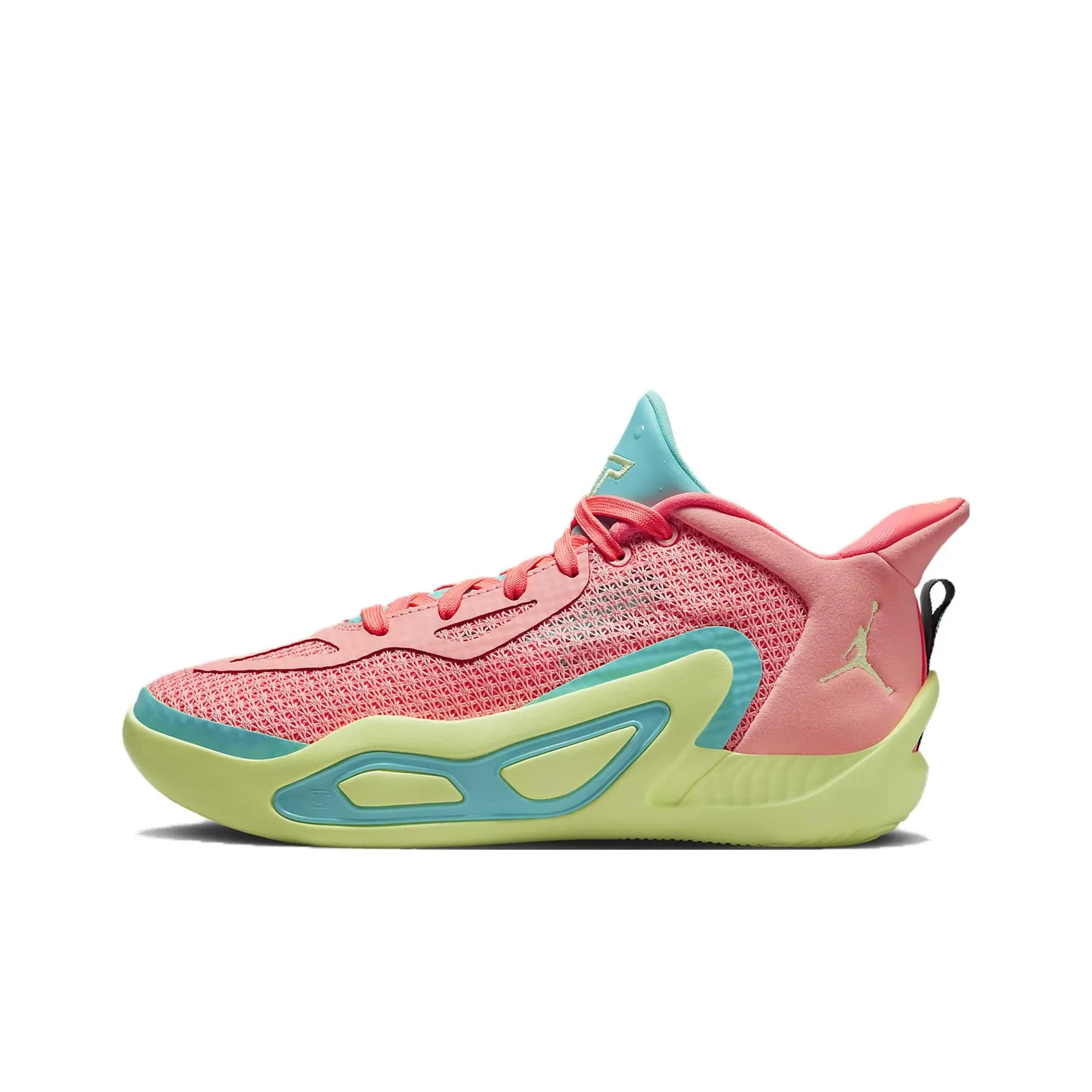 Джордан Tatum 1 'Розовый Lemonade Tatum 1 Нижняя юбка Резистентные амортизаторы Низкий Топ Детские Баскетбольные кроссовки Розовый Желтый