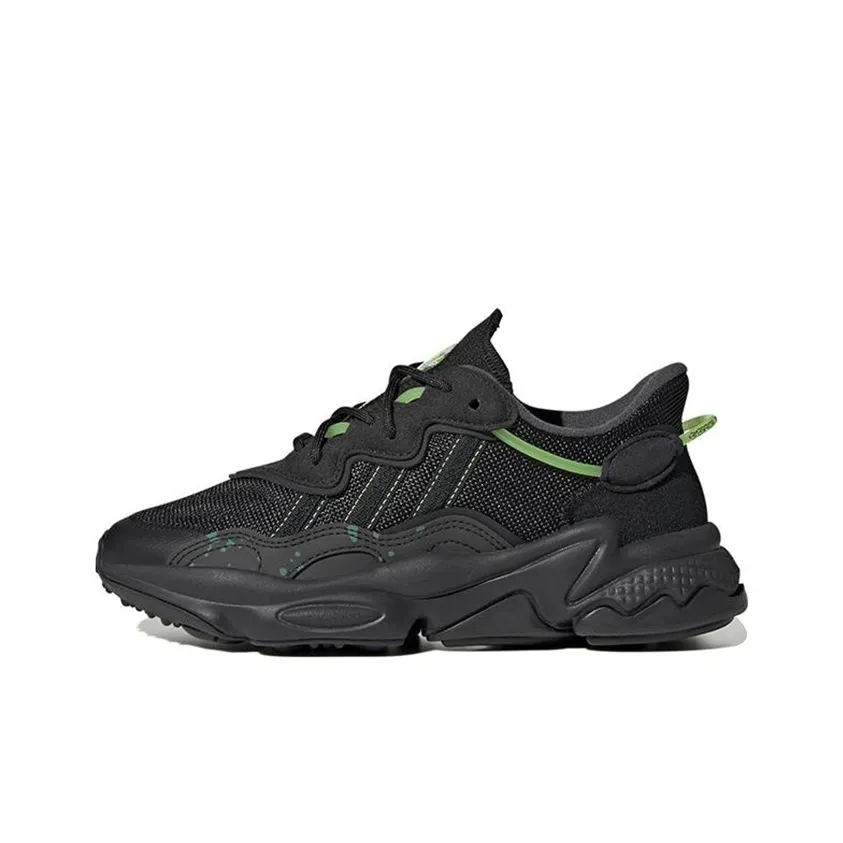 Adidas Originals Ozweego Slip-resistant Abrasion-resistant Low Top Kids Lifestyle Shoes Black Adidas Originals Ozweego Противоскользящий Устойчивый к истиранию Низкий Топ Детские Лайфстайл Кроссовки Черный