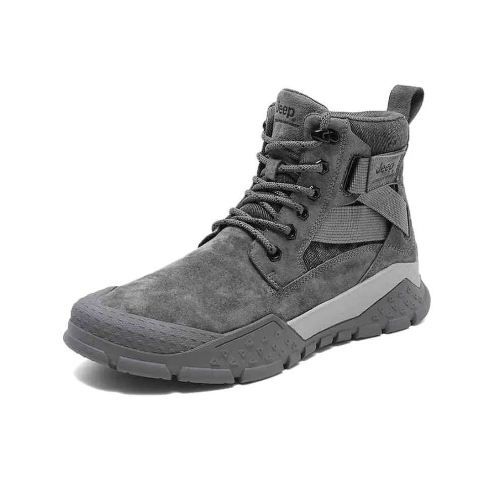 JEEP Износостойкие Высокие Кеды для Альпинизма Мужские Серые