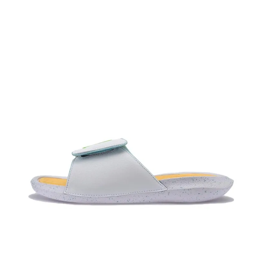 Jordan Hydro 6 Slip Resistant Shock Absorbers With Abrasion Resistant Properties Kids' Slippers White Gray Yellow Green