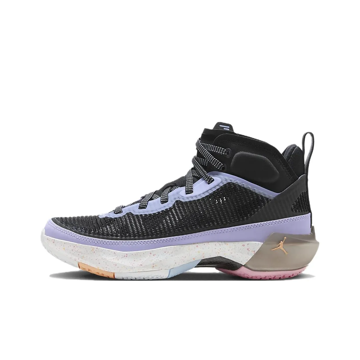 Jordan Air Джордан 37 'Dongdan' East Single GS Высокий Топ Детские Баскетбольные Кроссовки Черный Фиолетовый