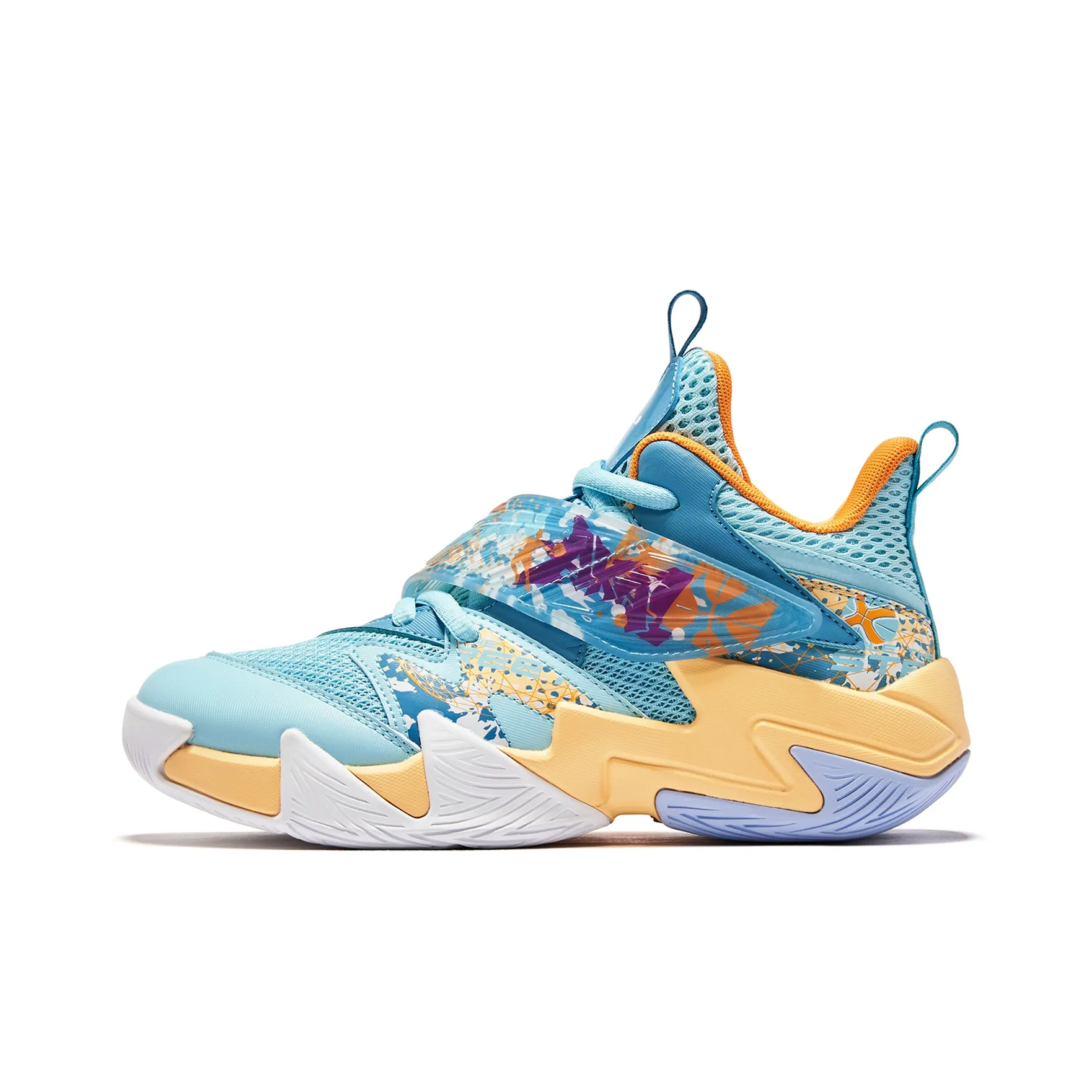 QIAODAN Slip-resistant Abrasion-resistant Low Top Детские Баскетбольные Кроссовки Blue