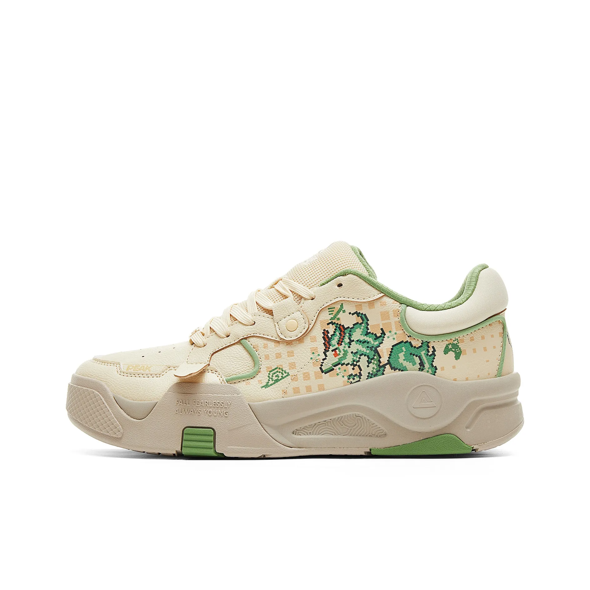 PEAK Skateboard Shoes Men's Low Top Bean Khaki