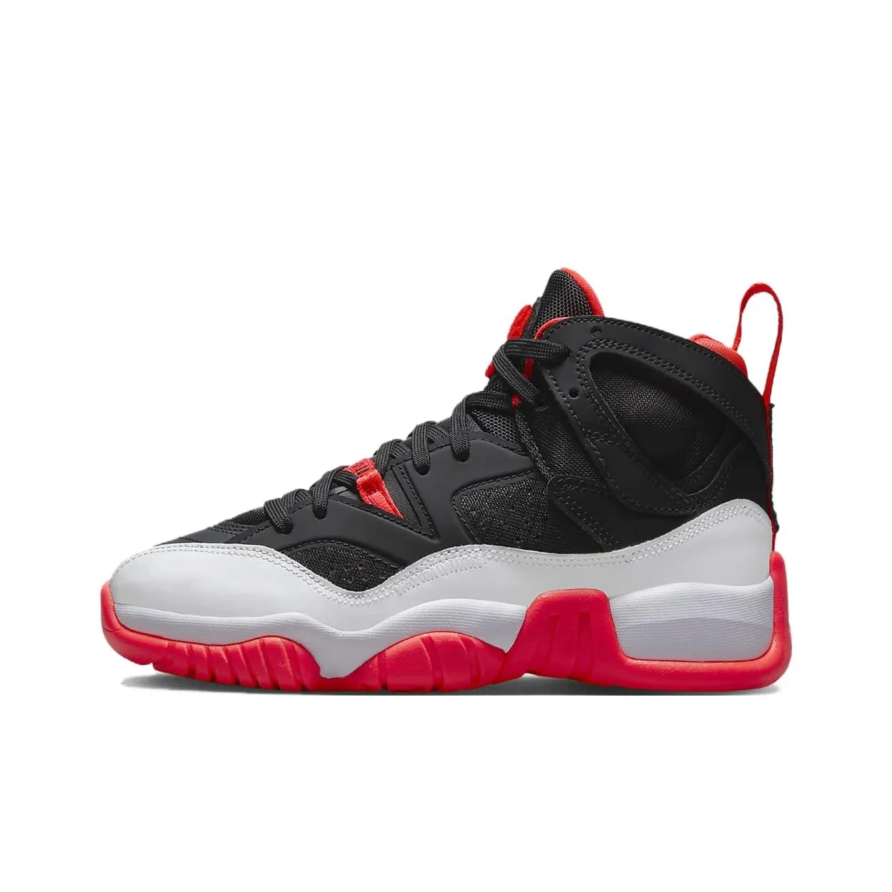 Jordan Jumpman Two Trey Slip-Resistant Anti-Kick High-Top Children's Basketball Shoes White Black Red Teenagers