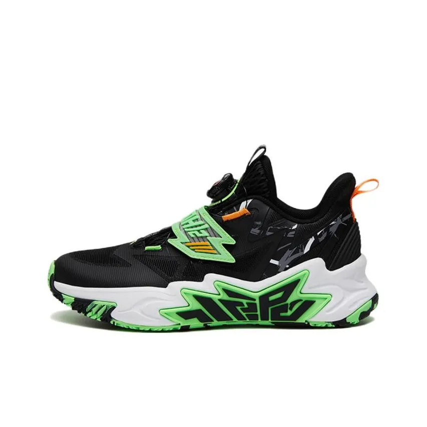 ANTA Cement Busters Slip-resistant Abrasion-resistant Low-top Баскетбольные кроссовки Черный Зеленый Оранжевый Подростки