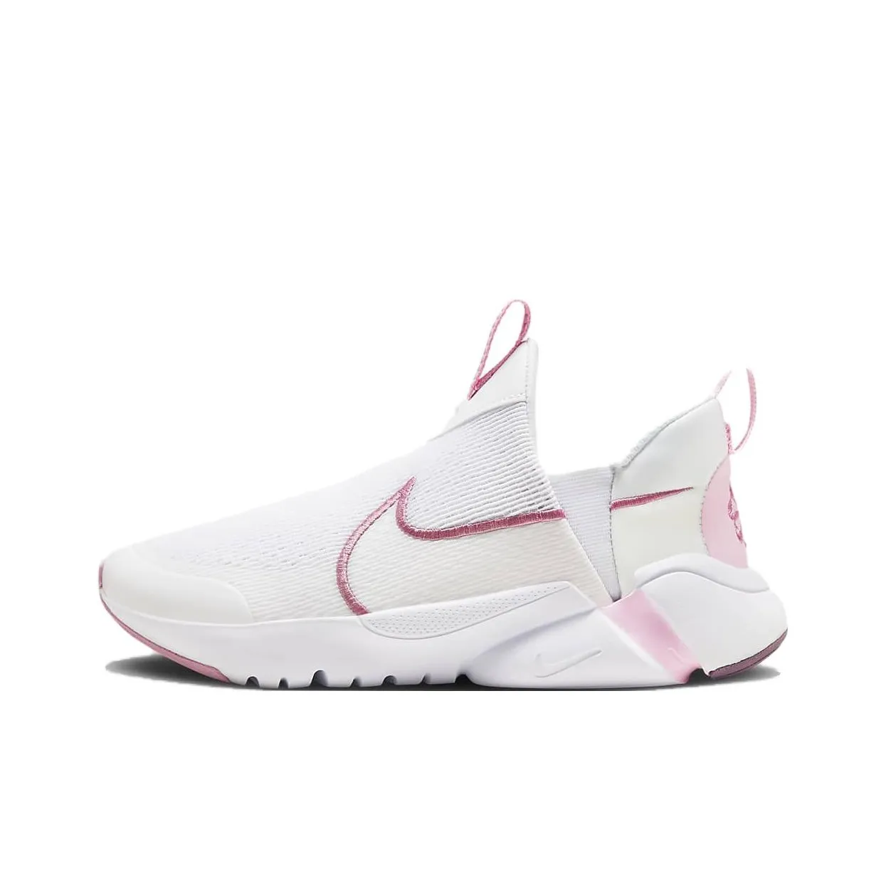 Nike Flex Plus Устойчивый к истиранию Дышащий Поддерживающий Низкий Топ Детская Беговая Обувь Белый Розовый