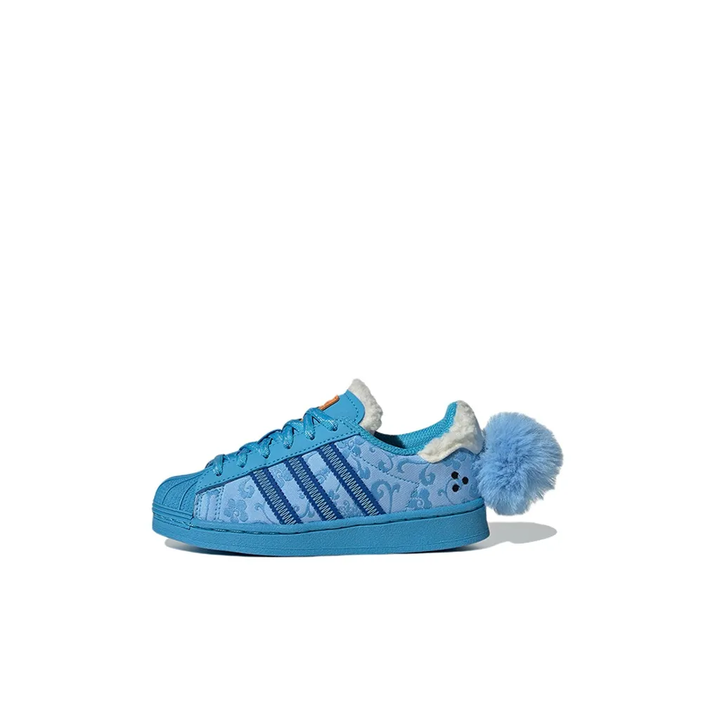 Melting Sadness x Adidas Originals SUPERSTAR Устойчивый к истиранию Низкий Топ Детские Скейтбординги Синий