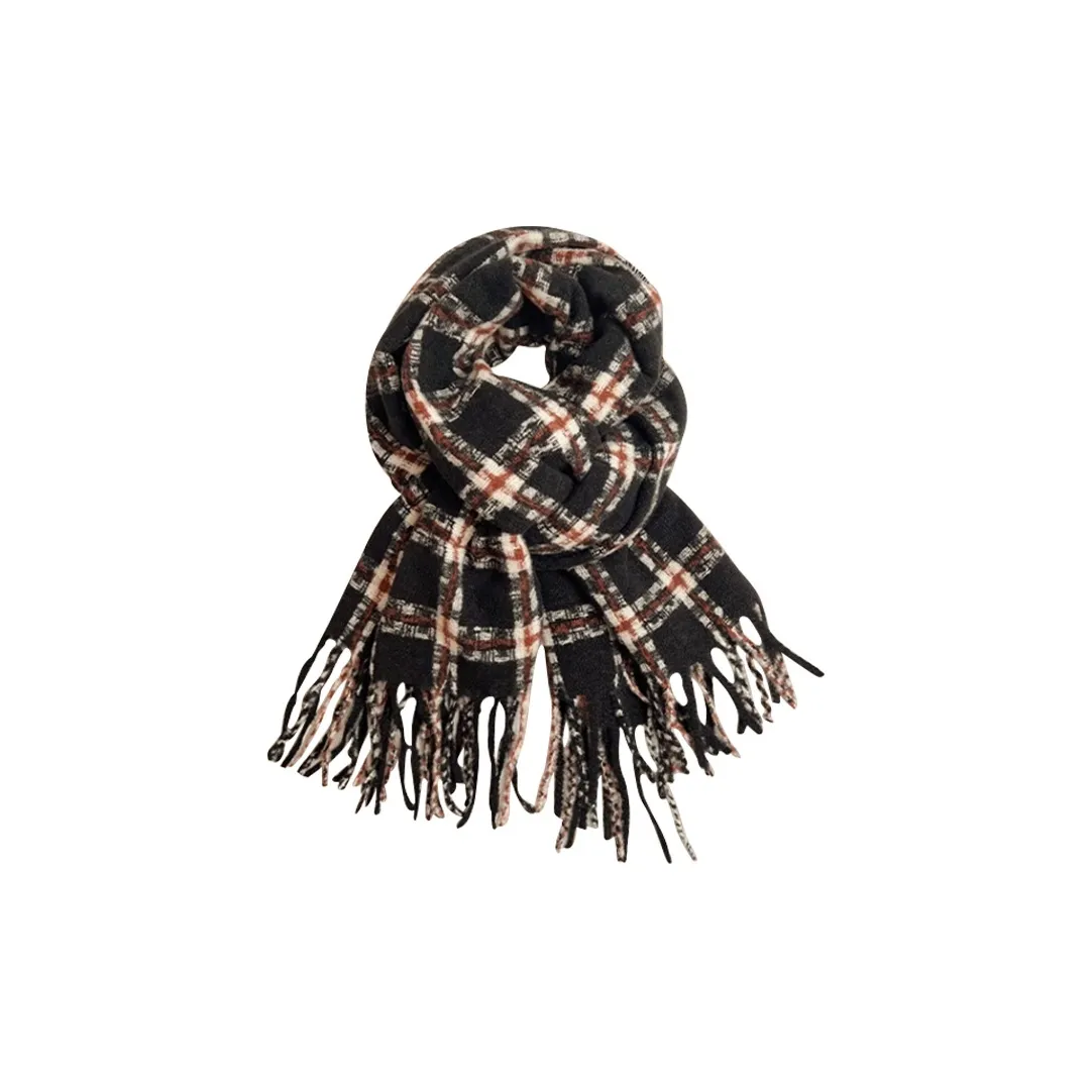 PEAK Fashion Collection Knit Scarves Unisex Ecru Black