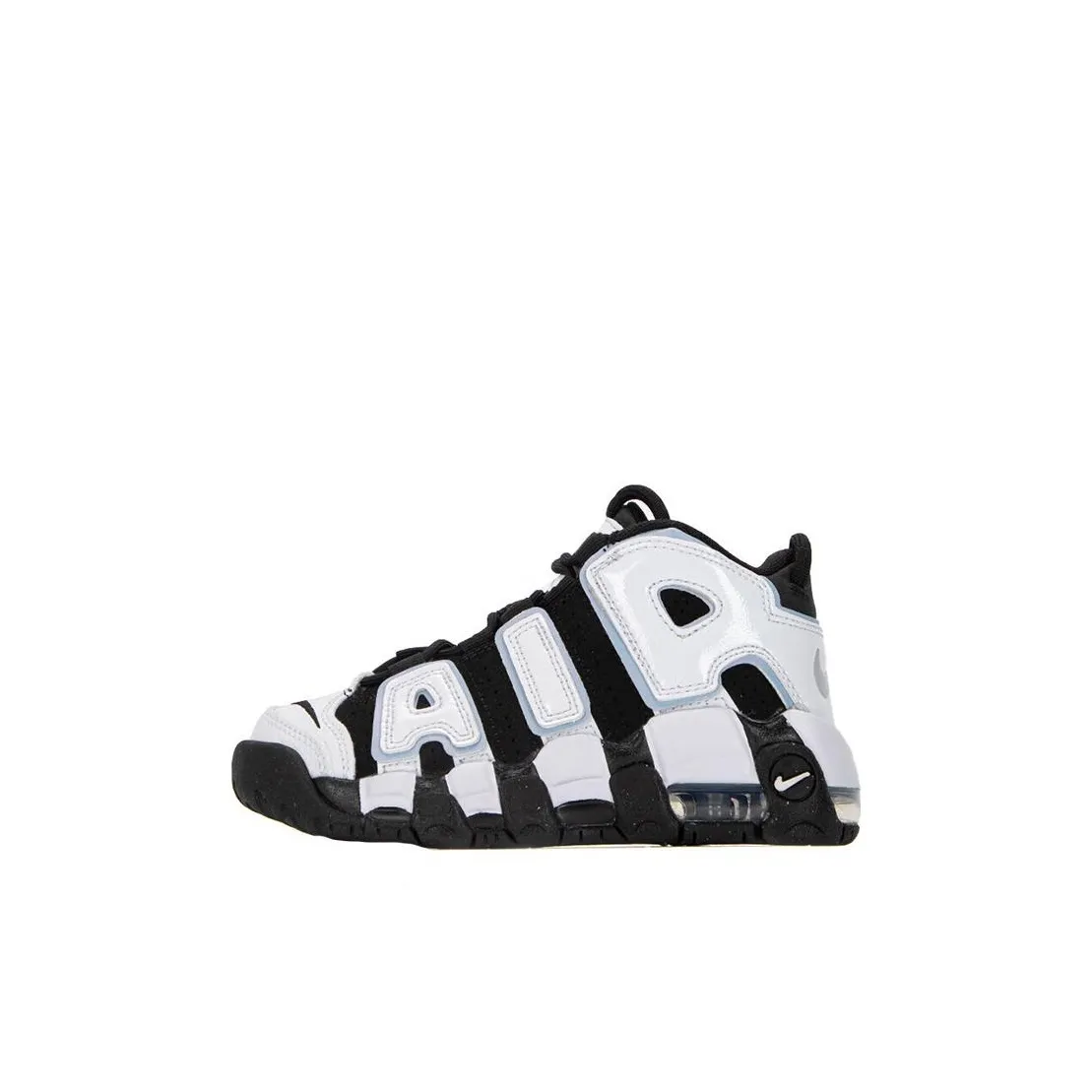 Nike Air More Uptempo Амортизация MID Топ Детские Баскетбольные Кроссовки Черный Белый Для детей от 3 до 7 лет
