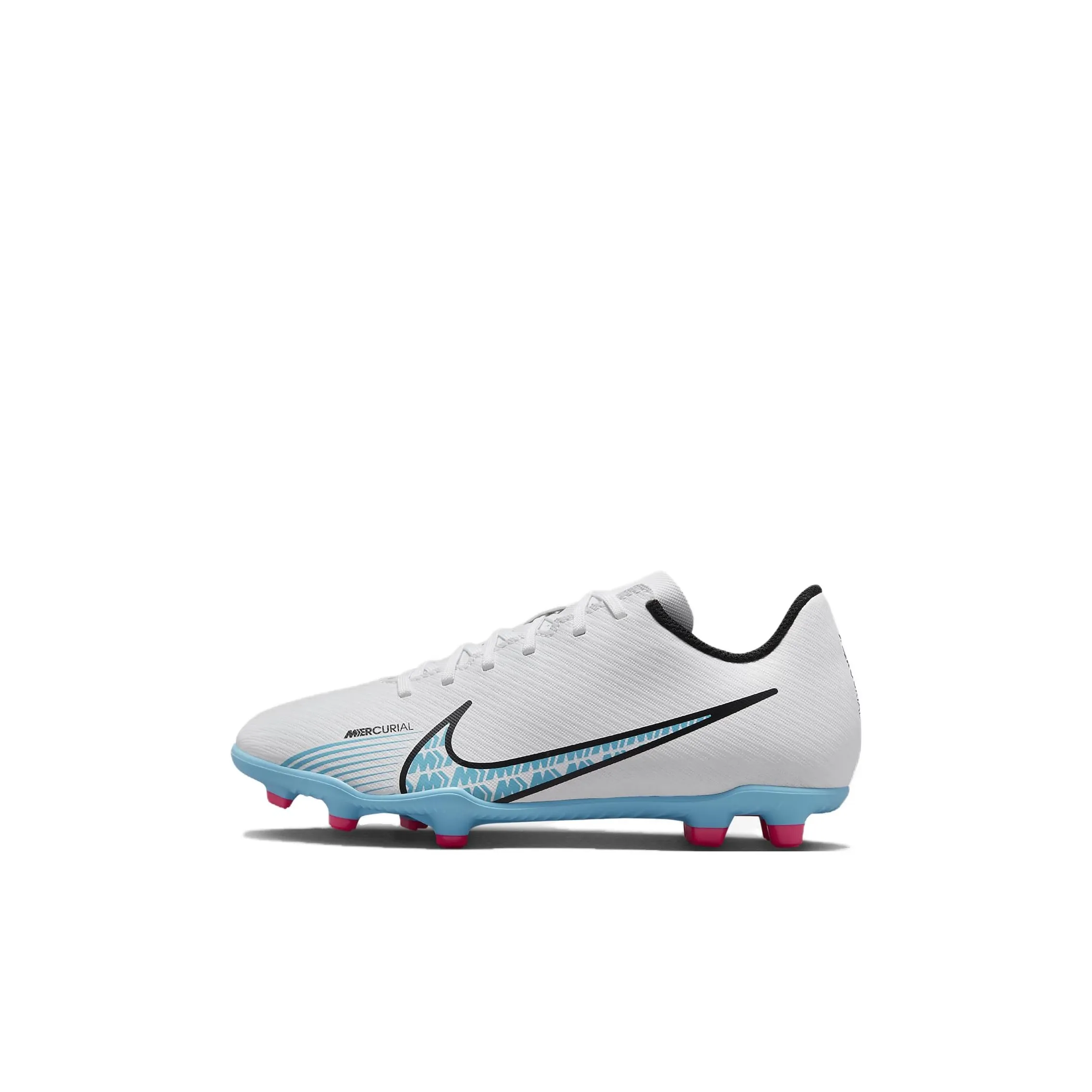 Nike Mercurial Vapor 15 Club FG MG Slip-Resistant Abrasion-Resistant Low Top Детская футбольная обувь Белый Синий Детская
