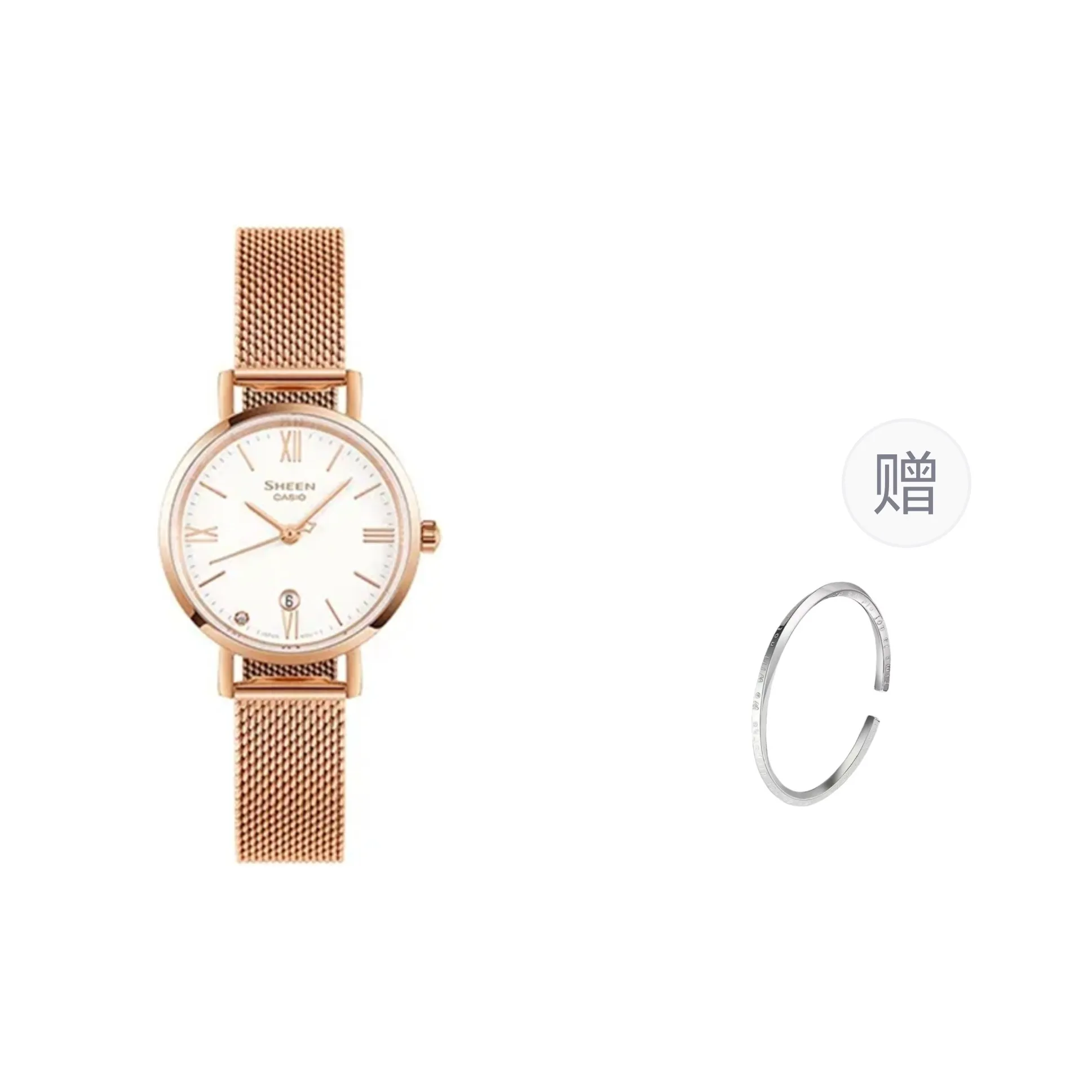 CASIO Кварцевый механизм Часы Женские Белый циферблат