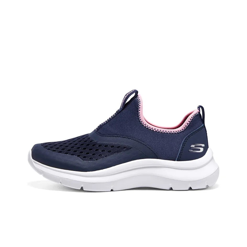 Skechers Slip-resistant Shock Absorbers Низкий топ Детская беговая обувь Синий Подростки