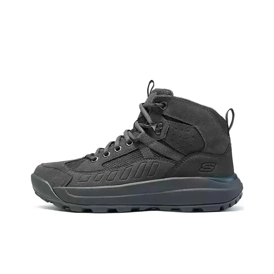 skechers Casual Anti Slip Wear Resistant High Top Casual Shoes Men's Gray