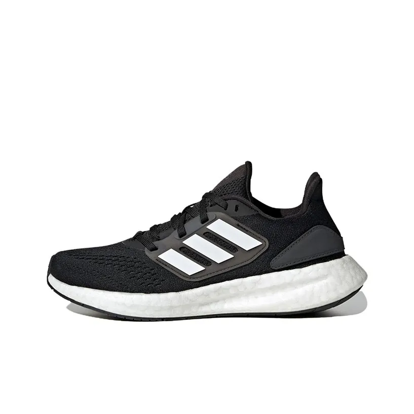 Adidas Pureboost 22 Low Топ Беговые кроссовки Черный Белый