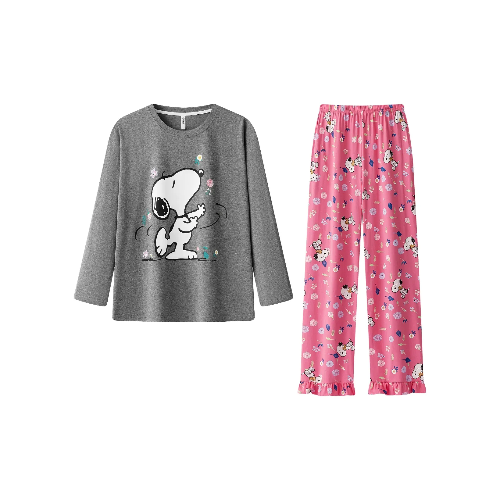 Gongdie x SNOOPY/ Pajama Set Women's Gray