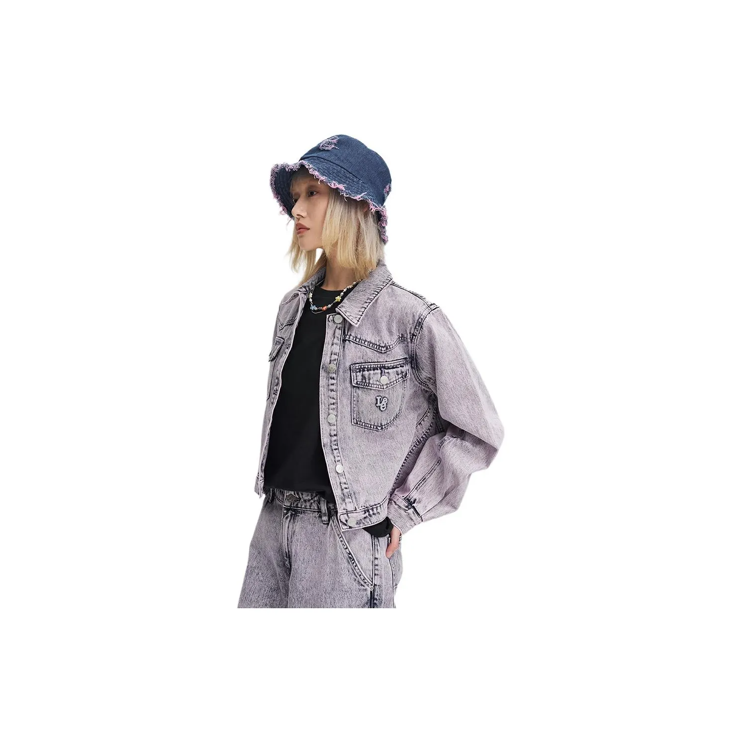 Lee совместный бренд модель Деним Куртка Женская Розовый Фиолетовый