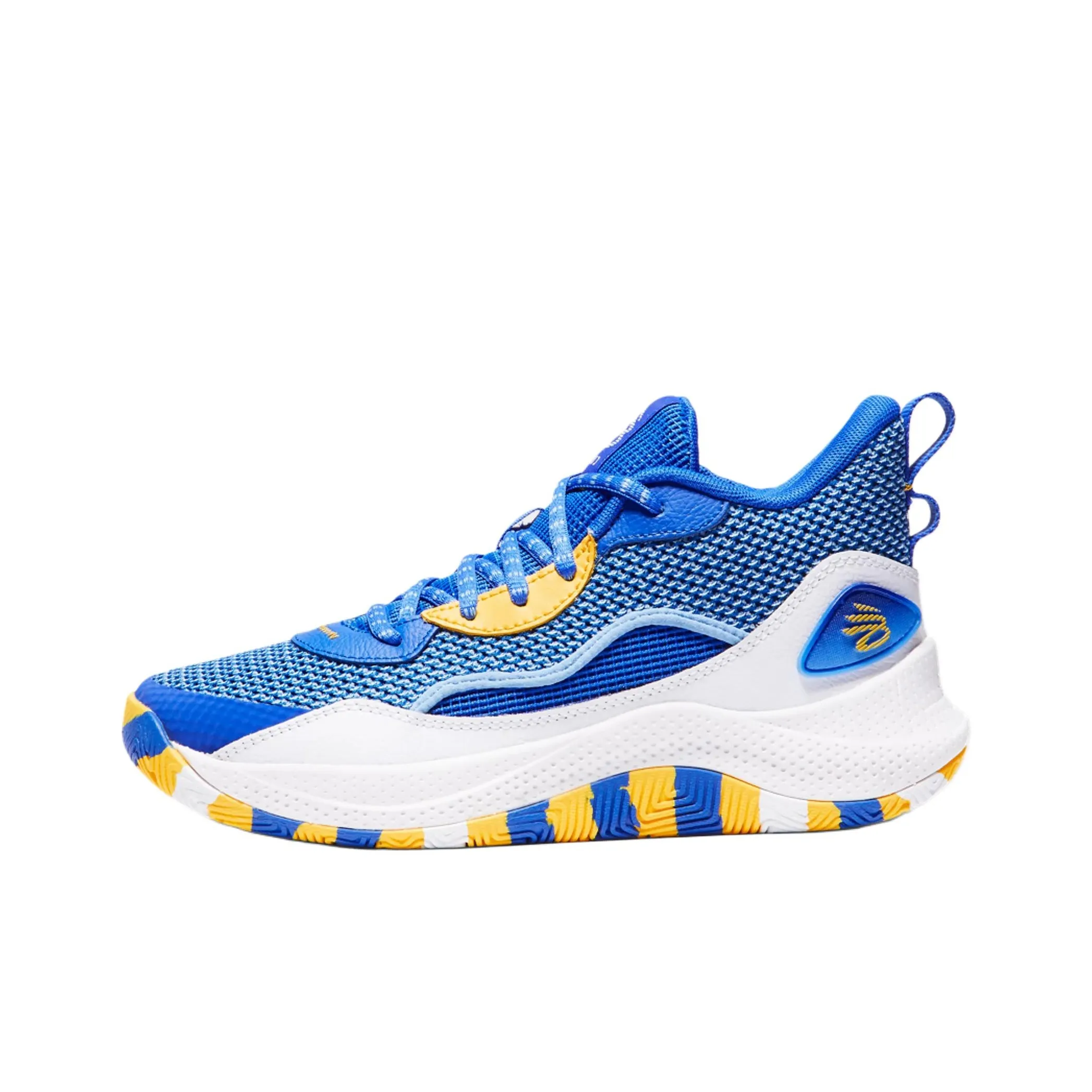 Under Armour Curry 3Z 24 Противоскользящие Устойчивые к истиранию MID Топ Детские Баскетбольные кроссовки Синие Белые