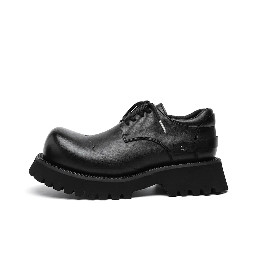 Chi Wolf Derby Обувь Коммутирование Скрытый каблук Маленькие кожаные туфли