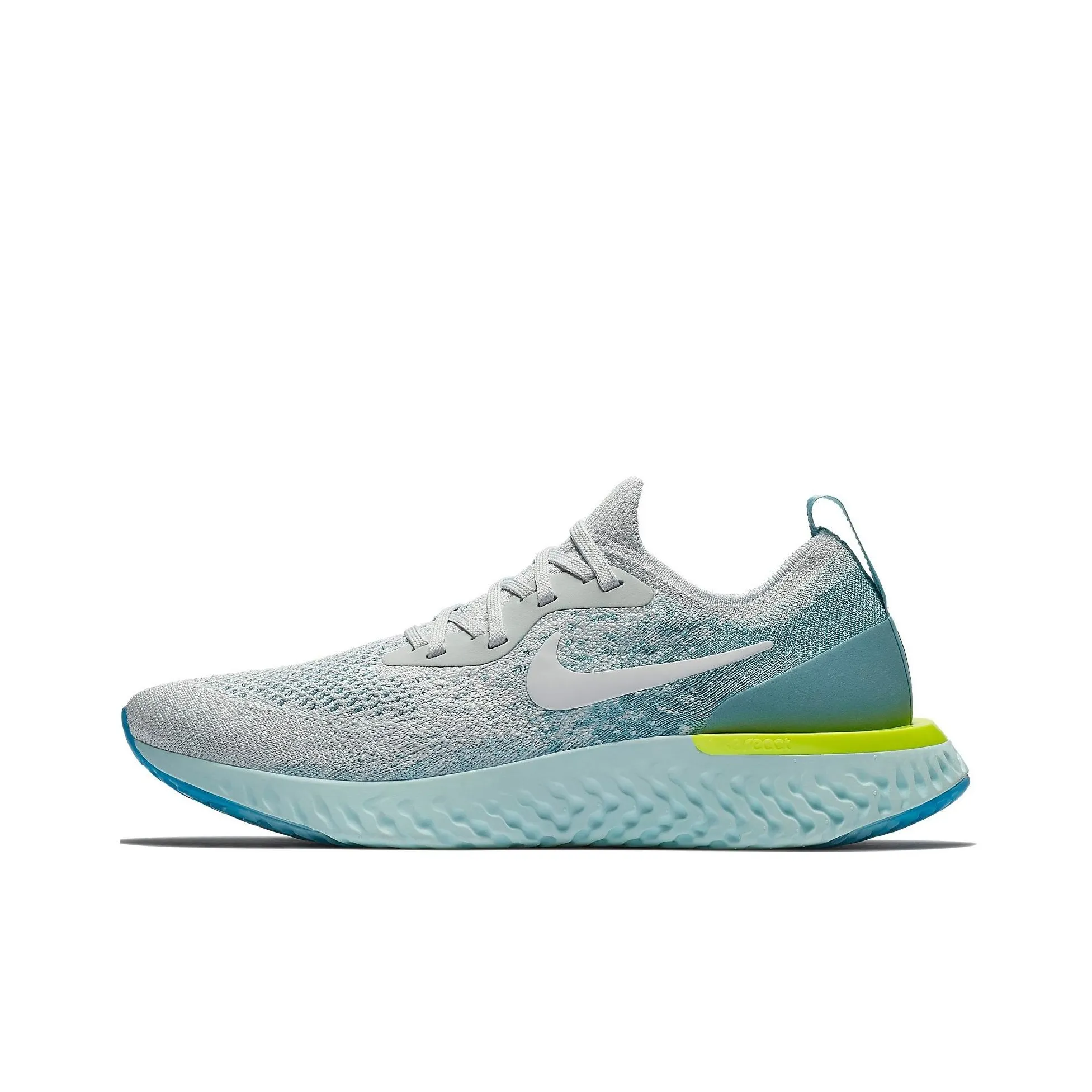 Nike Epic React Flyknit 1 Low Топ Беговые кроссовки Женские Серый Синий