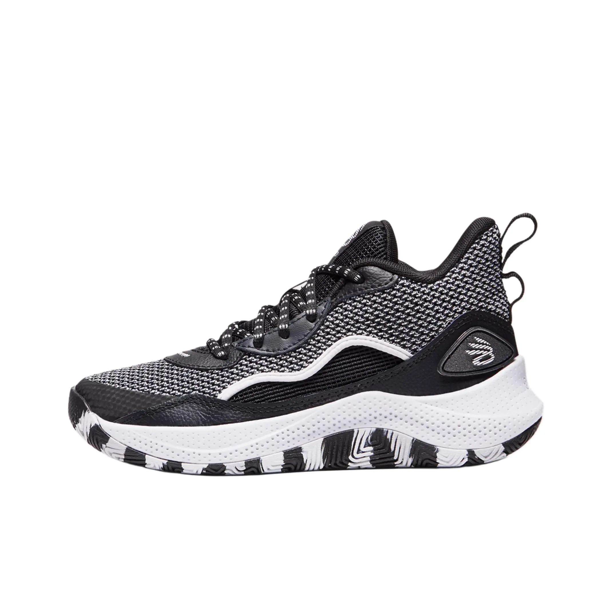 Under Armour Curry 3 Противоскользящие Устойчивые к истиранию MID Топ Детские Баскетбольные кроссовки Черные Подростки