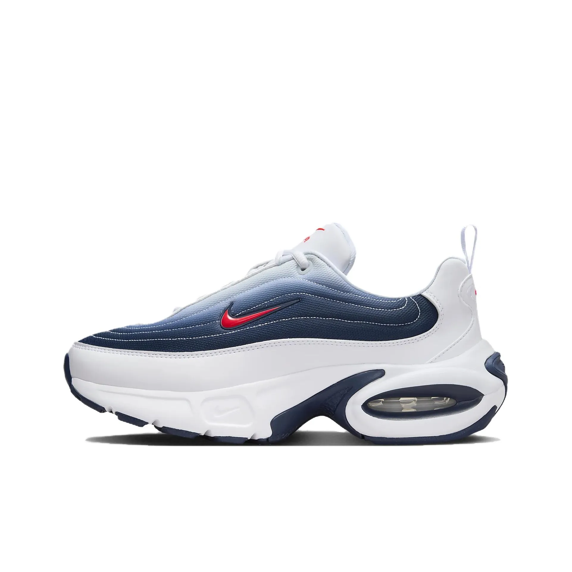 Nike Air Max Portal Anti Slip Wear Resistant Low Top Running Shoes Unisex White Blue