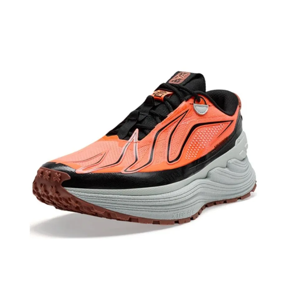 XTEP Устойчивый к истиранию противоскользящий амортизирующий низкий топ Спринт беговые кроссовки Мужские Оранжевый Черный