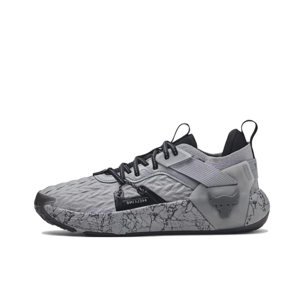 Under Armour Project Rock 6 Anti Slip Wear Resistant Low Top Training Shoes Unisex Gray