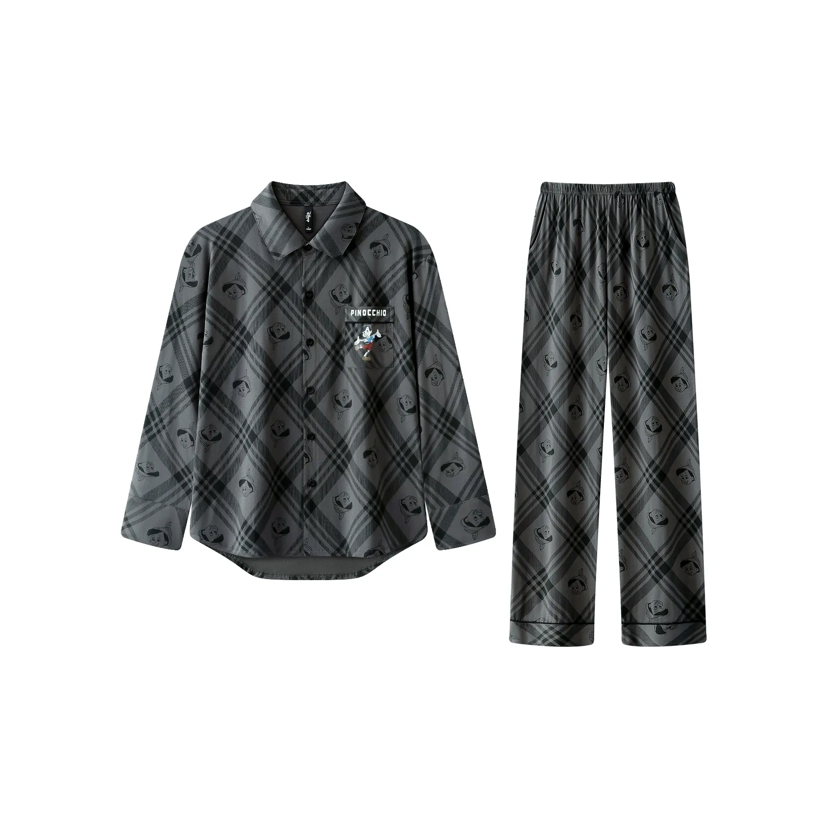 Gongdie x Disney Pajama Set Men's Dark Gray
