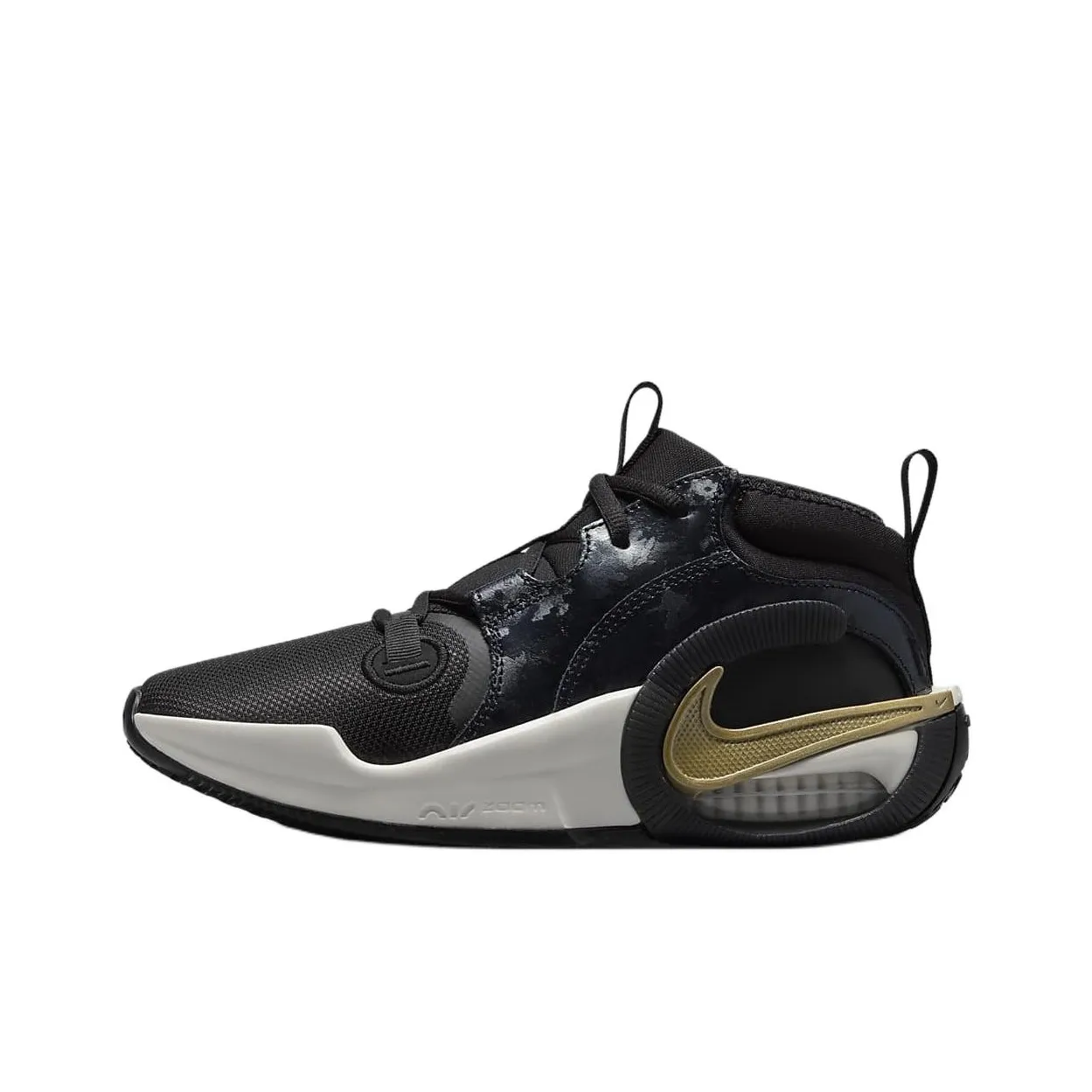 Nike Air Zoom Crossover 2 Slip-Resistant Abrasion-Resistant MID Топ Детские Баскетбольные Кроссовки Черные