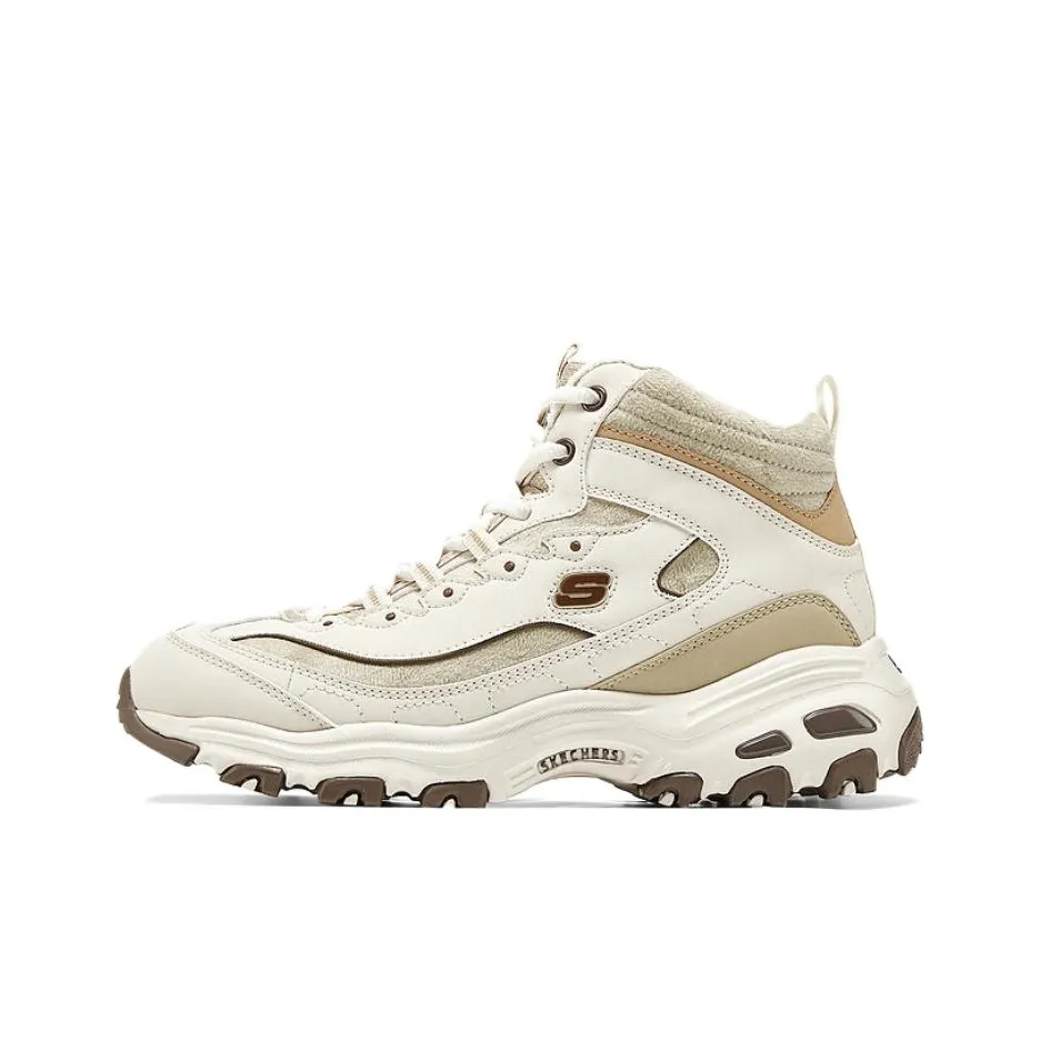 Skechers D'LITES 1,0 Износостойкие и Легкие Высокие Кроссовки с Толстой Подошвой Женские Бежевые