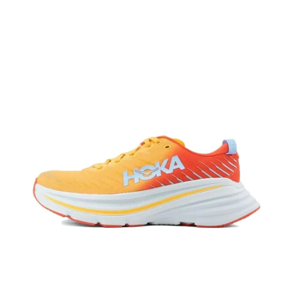 HOKA ONE ONE Амортизаторы Устойчивый к истиранию Легкий Низкий Топ Беговые кроссовки Мужские Оранжевый Красный