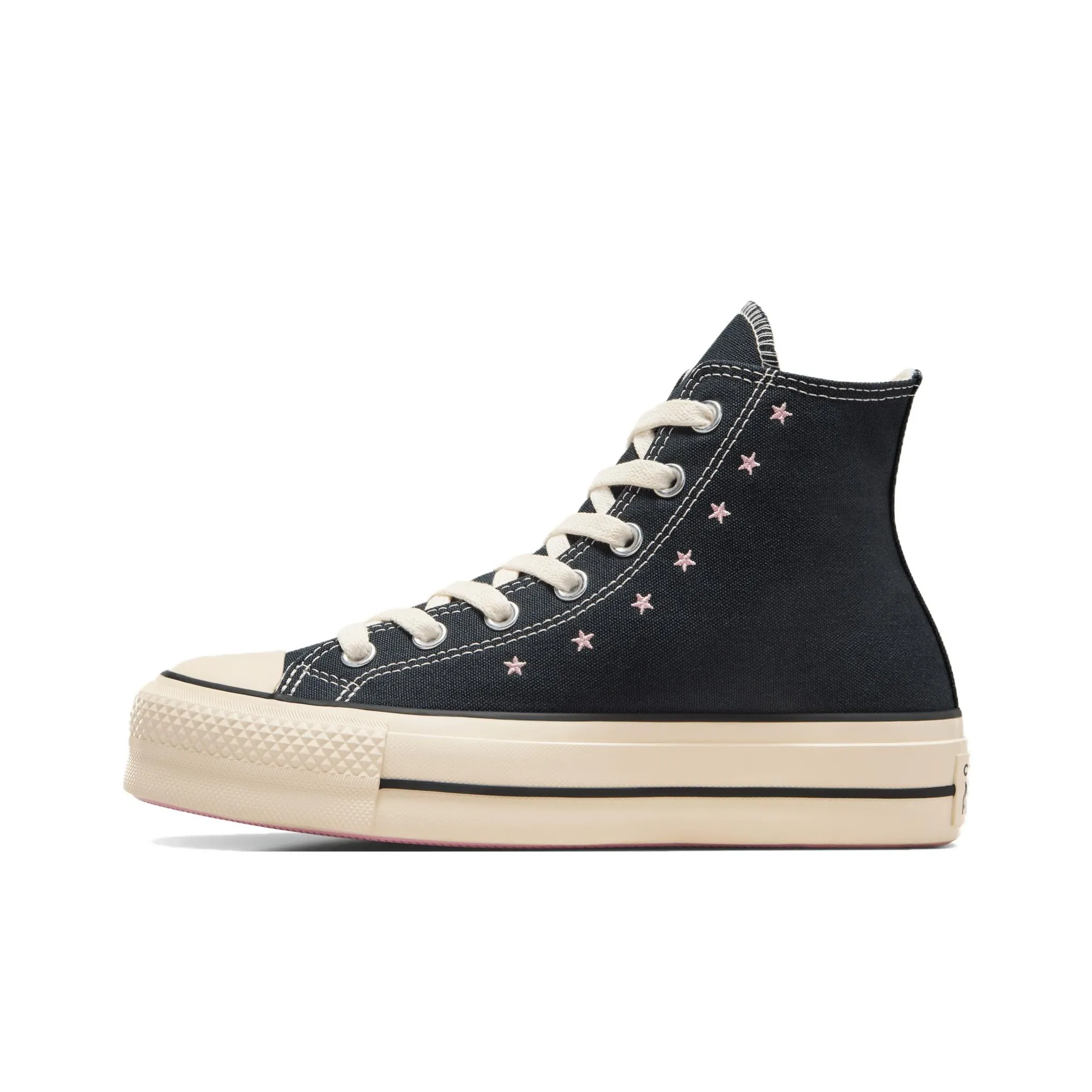 Converse Women's Chuck Taylor All Star Lift Platform High 'Embroidered Stars Black Lotus Pink' Women's