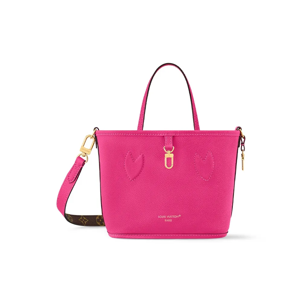LOUIS VUITTON Neverfull Bandouliere Bb Inside Out Rose Pondichery/Monogram