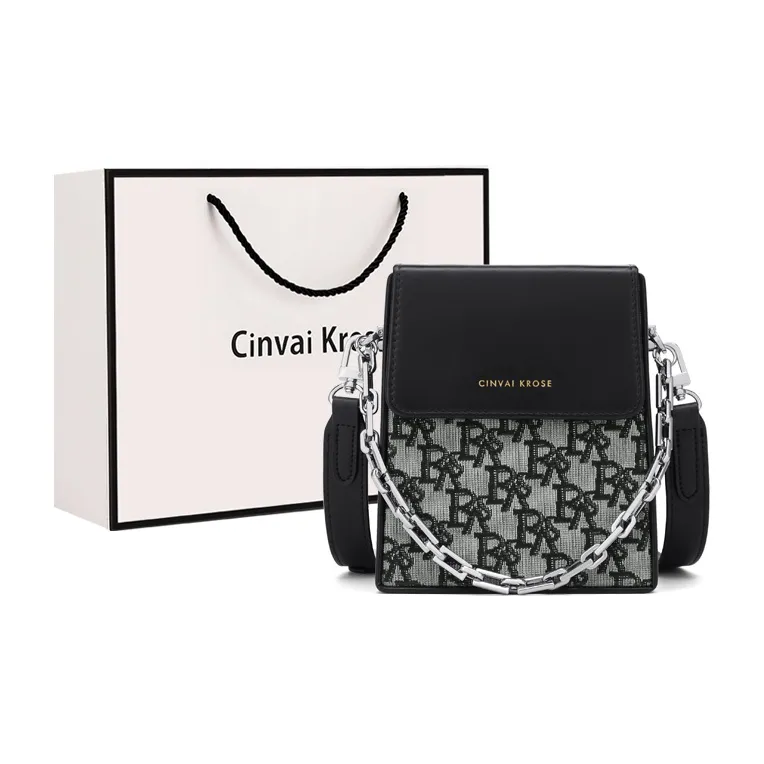 Simvay Clos Корова Спилок Сумка через плечо с чехлом для телефона Мини Женская Черная